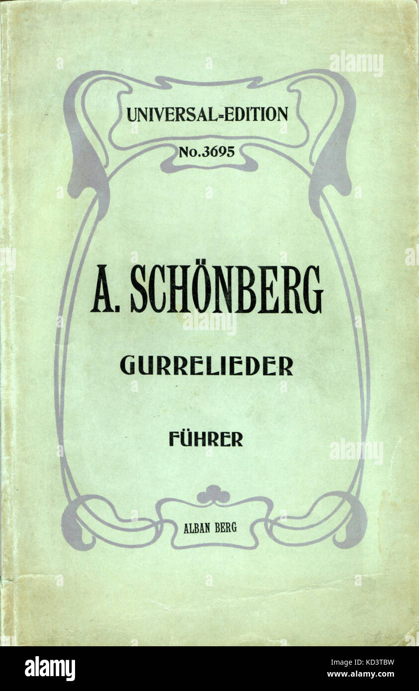 Arnold Schönbergs "gurrelieder" Führer (Guide) von Alban Berg. Universal Edition, 1913. Berg war ein Schüler von Schönberg. (Österreichischer Komponist, 1874 - 1951) Stockfoto