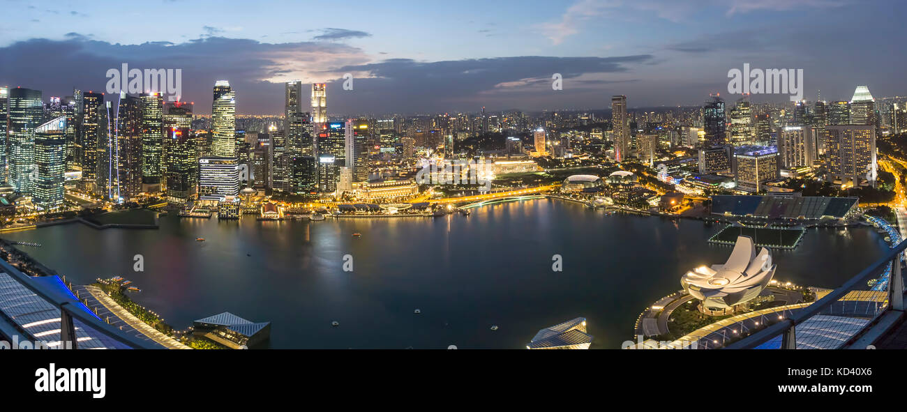 Skyline, Marina Bay, Singapur, Singapur, Südostasien, Stockfoto