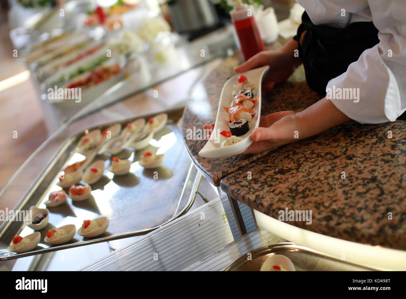 Sushi Essen Stockfoto