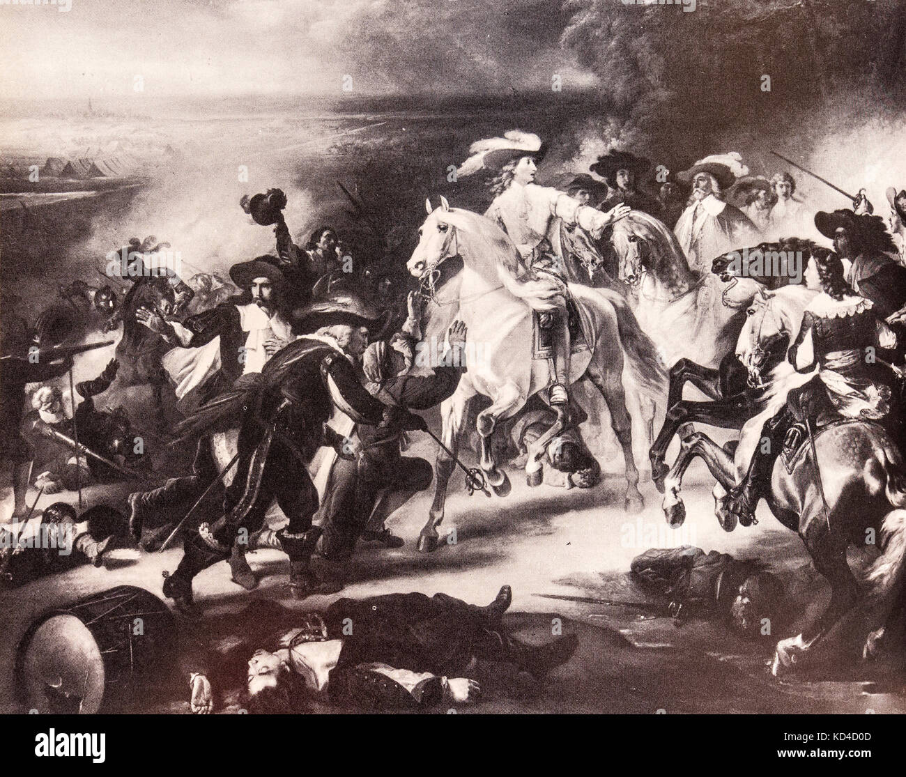 Gemälde der Darstellung der Schlacht von Rocroi Stockfoto