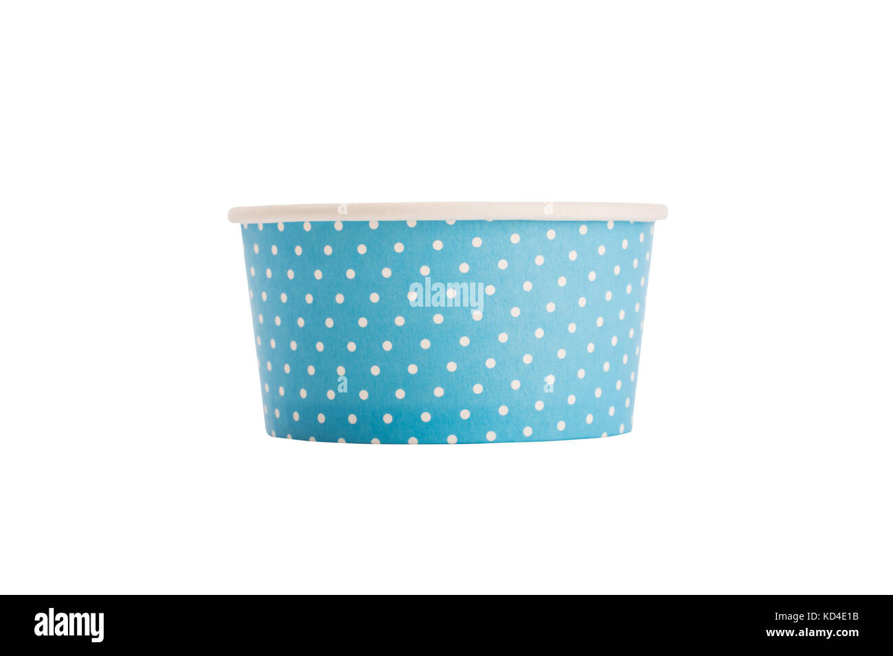 Leere Tasse auf Eis ot Desserts auf weißem Hintergrund Stockfoto