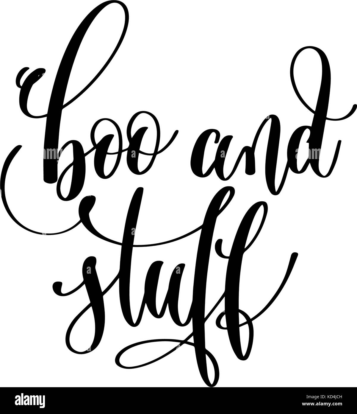 Buh und Zeug hand Schriftzug urlaub Inschrift Stock Vektor