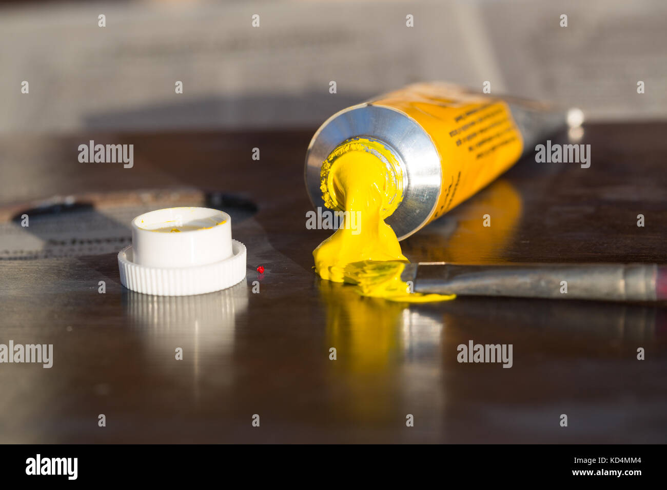 In der Nähe von Öl Farbe Rohre Stockfoto