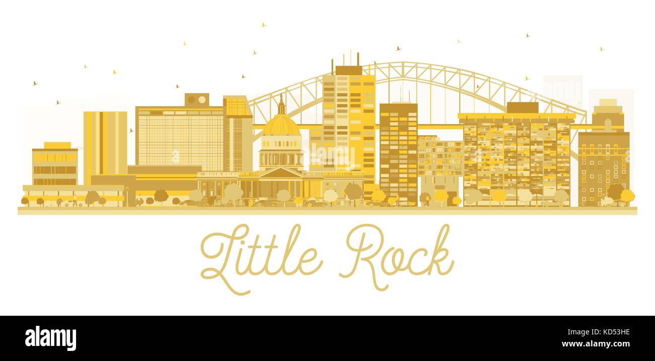 Little Rock City Skyline golden Silhouette. Vector Illustration. einfache flache Konzept für Tourismus Präsentation, Banner, Plakat oder Website. Stock Vektor