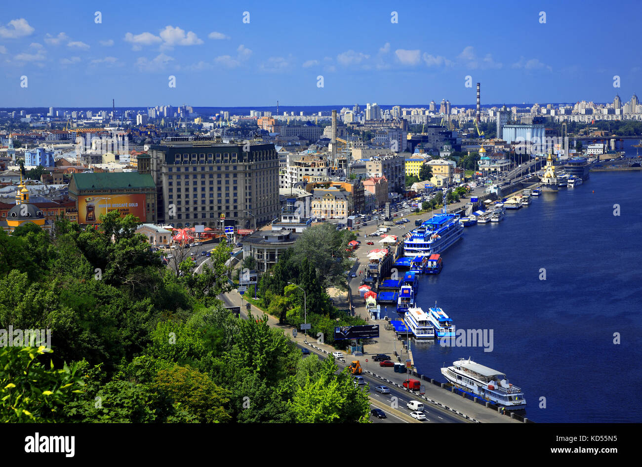 Kiew Panorama, Dnjepr, Kiew, Ukraine. Stockfoto Kiew Panorama, Dnjepr, Kiew, Ukraine. Stockfoto