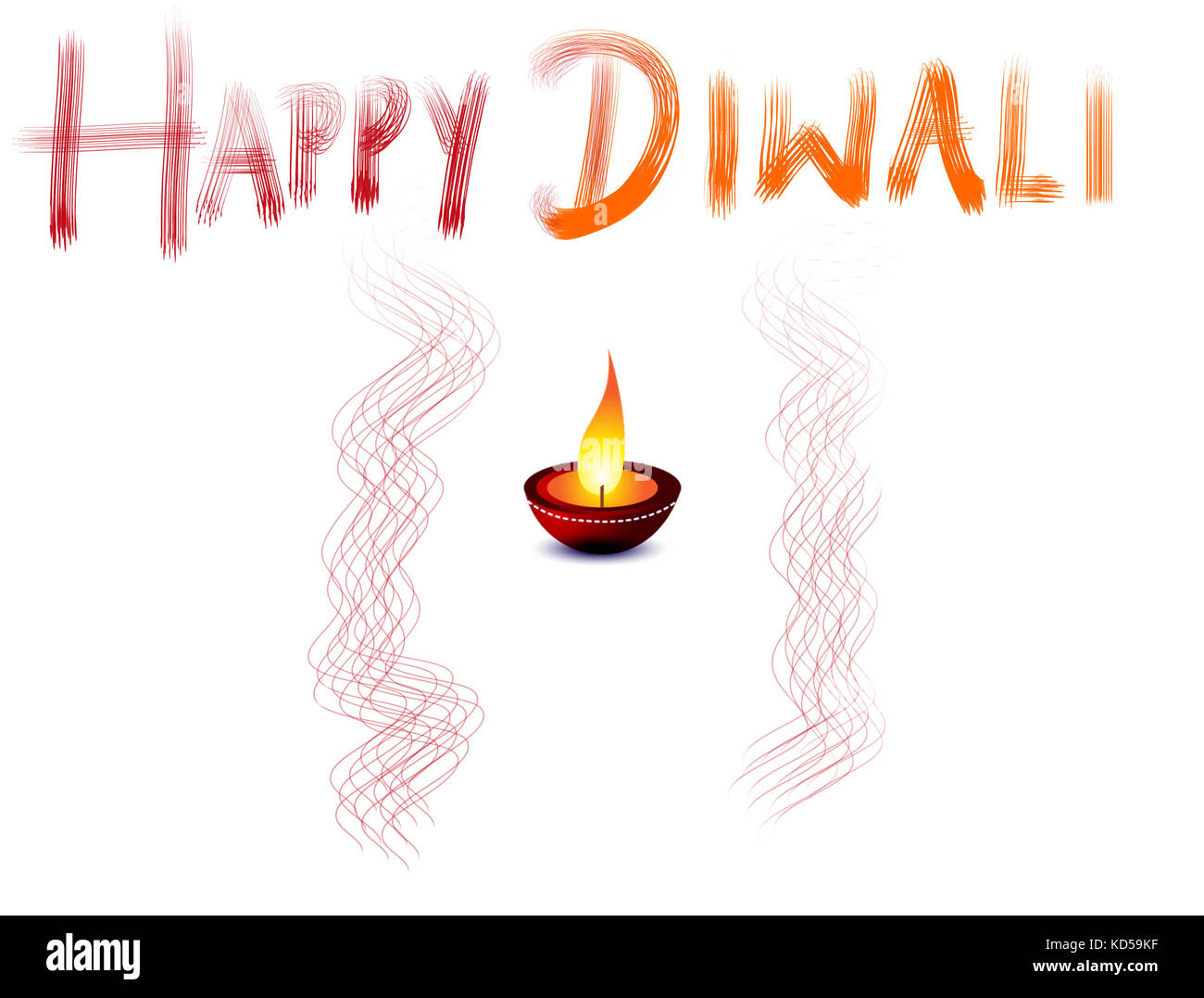 Happy diwali Wünsche und Grüße Stockfoto