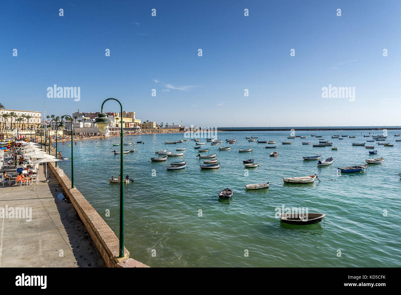 La Caleta Strand in Cadiz Stockfoto