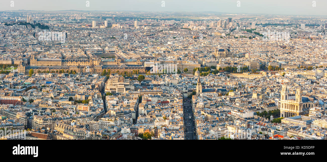Pariser Skyline panorama Luftbild bei Tageslicht Stockfoto