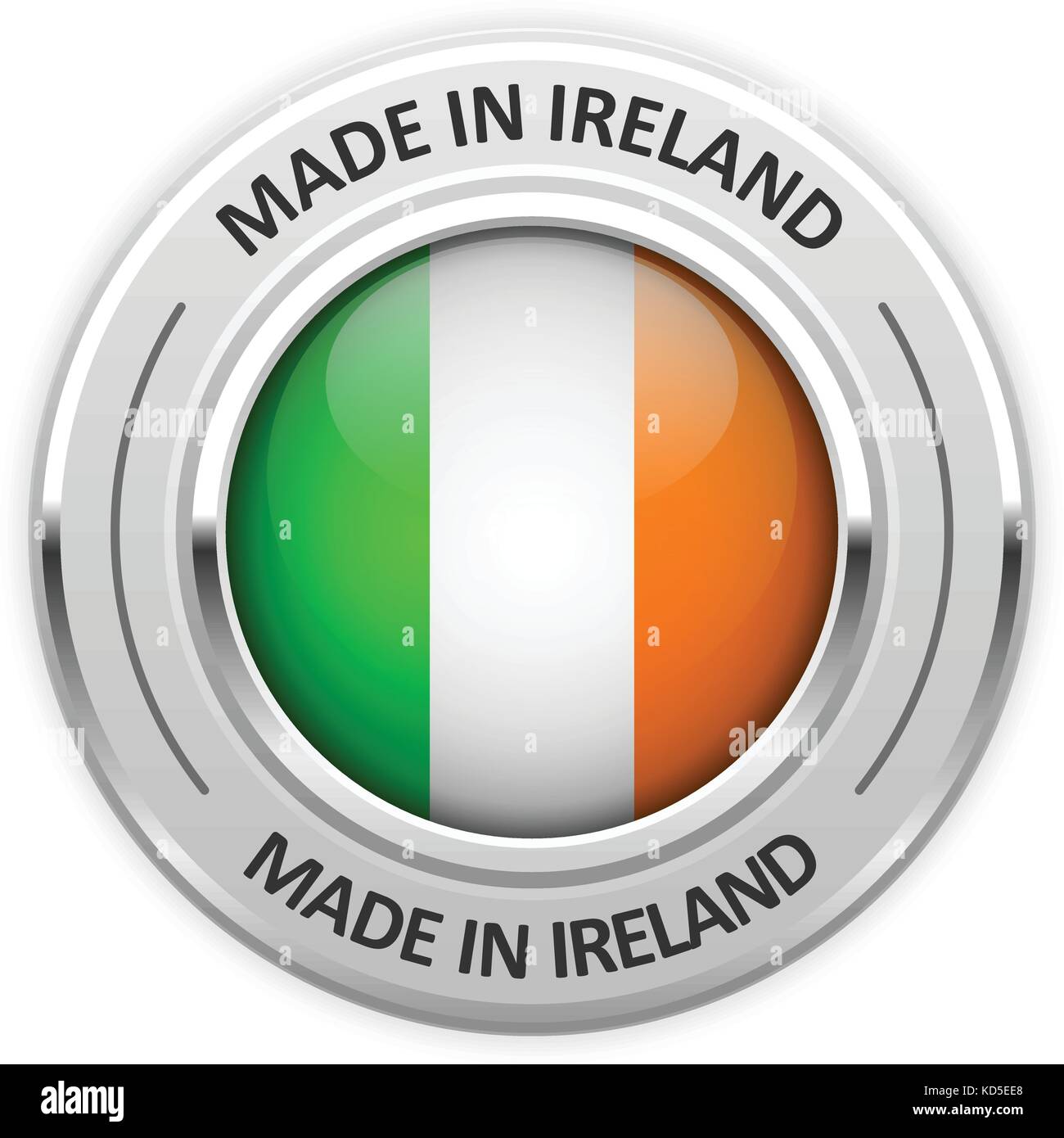 Silbermedaille in Irland mit Flagge gemacht Stock Vektor
