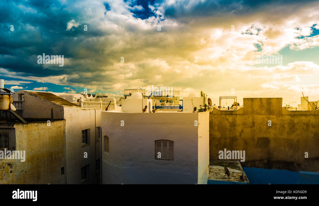 Hammamet, Tunesien. Bild der Architektur der alten Medina Stockfoto