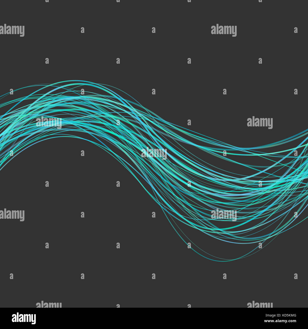 Dynamische abstrakte Wave line Hintergrund - Darstellung von gekrümmten Streifen in Hellblau Töne Stockfoto