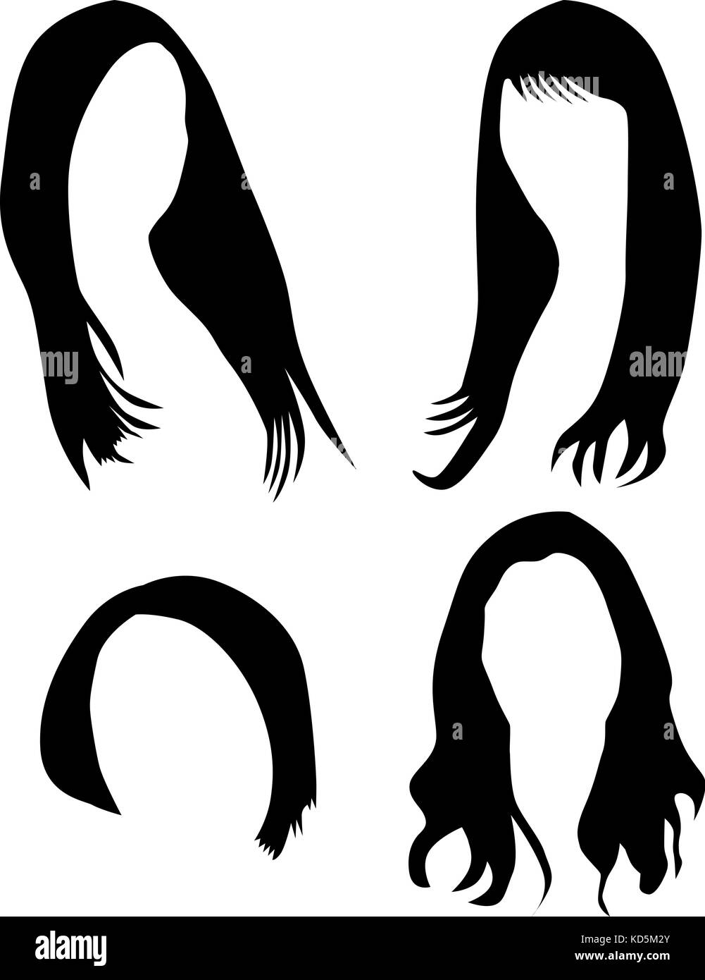 Frauen Haare silhouette Vektor Stock Vektor