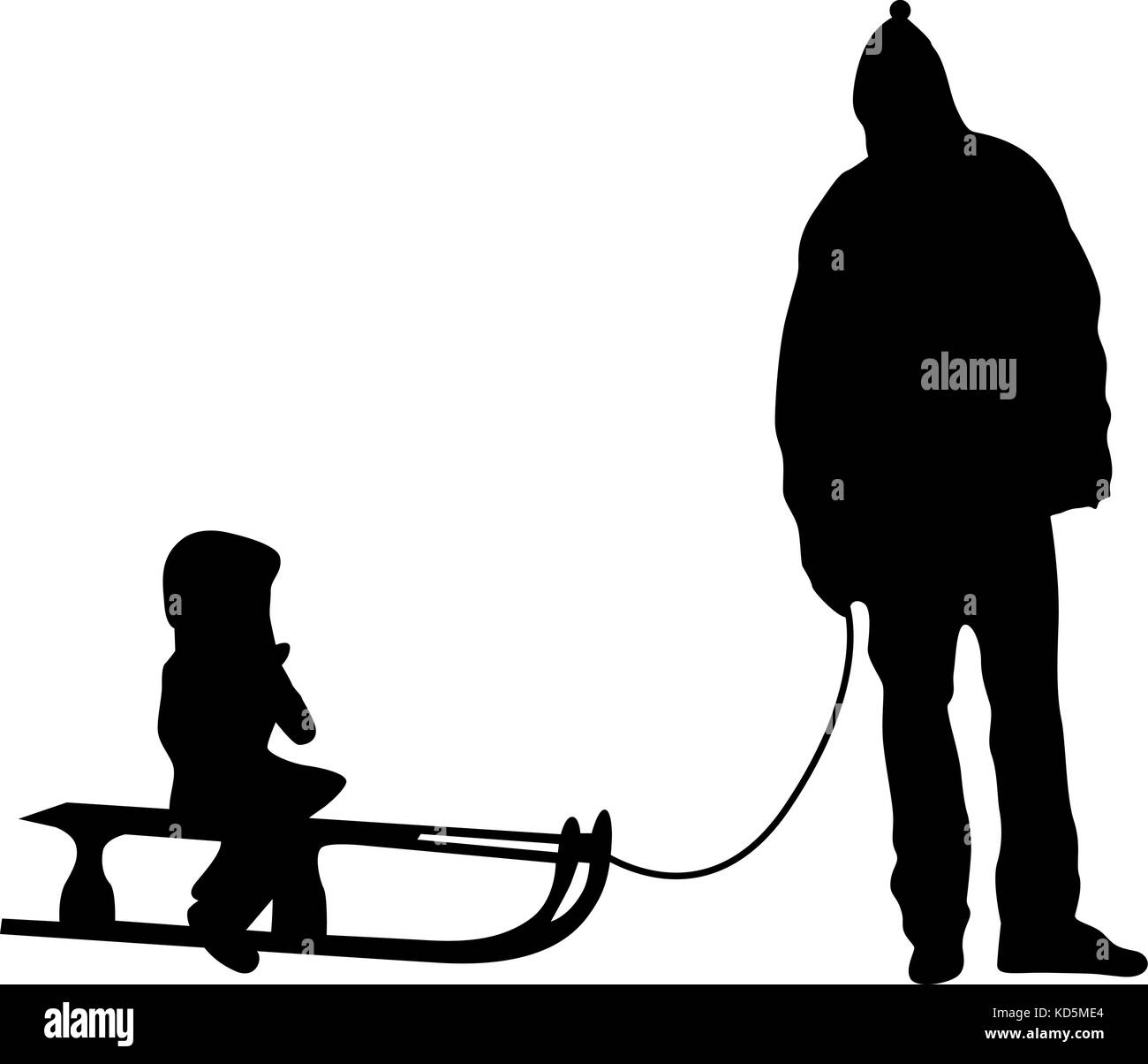 Rodeln silhouette Vektor Stock Vektor