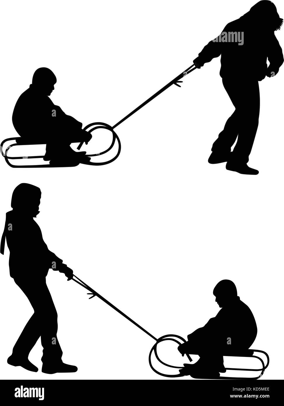 Rodeln silhouette Vektor Stock Vektor