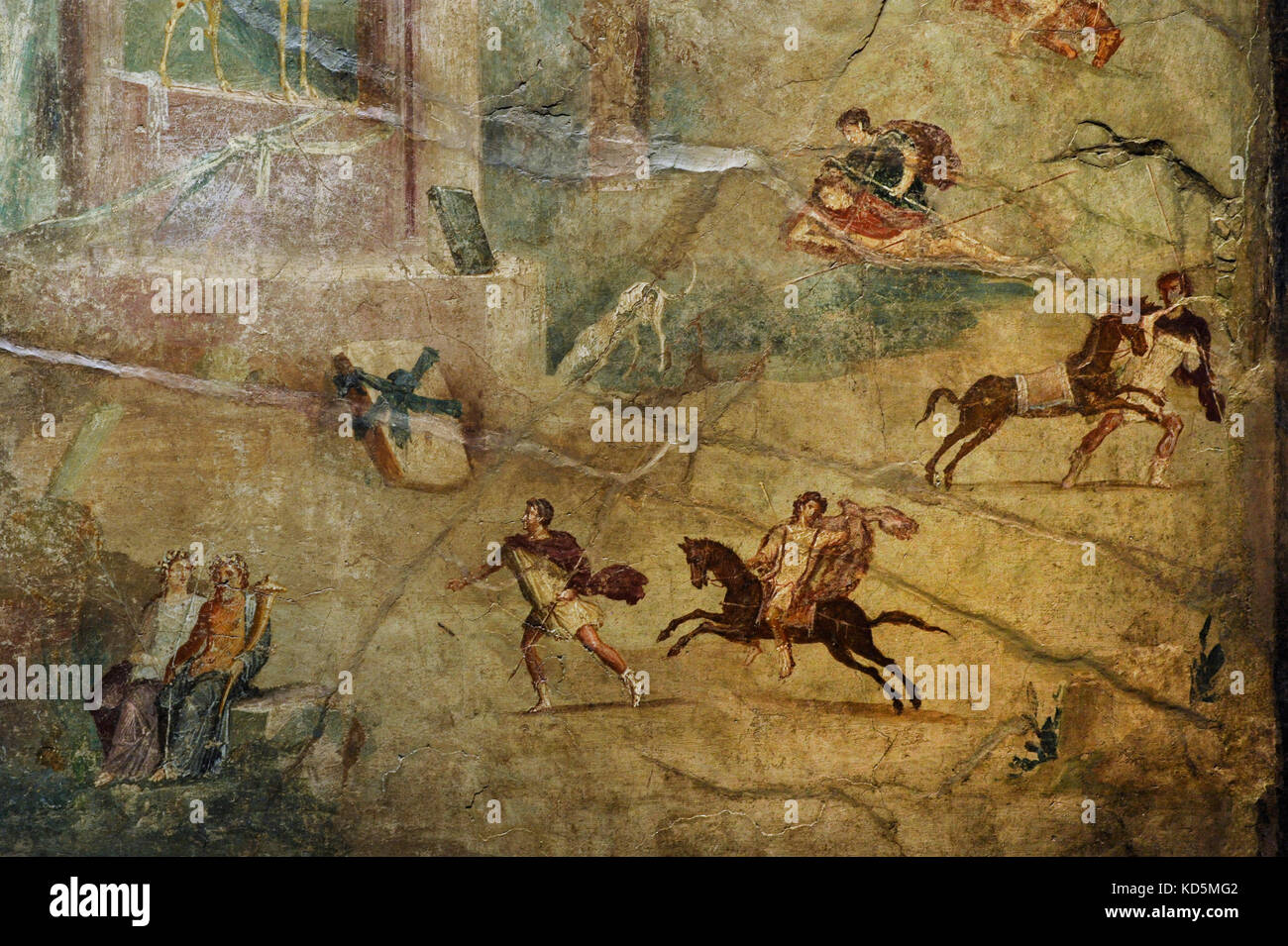 Schlachtung von Niobids. Detail. Römischen Fresko. 20 v. Chr.-37 N. Haus der Sailor, Pompeji, Italien. Nationalen Archäologischen Museum. Neapel. Italien. Stockfoto