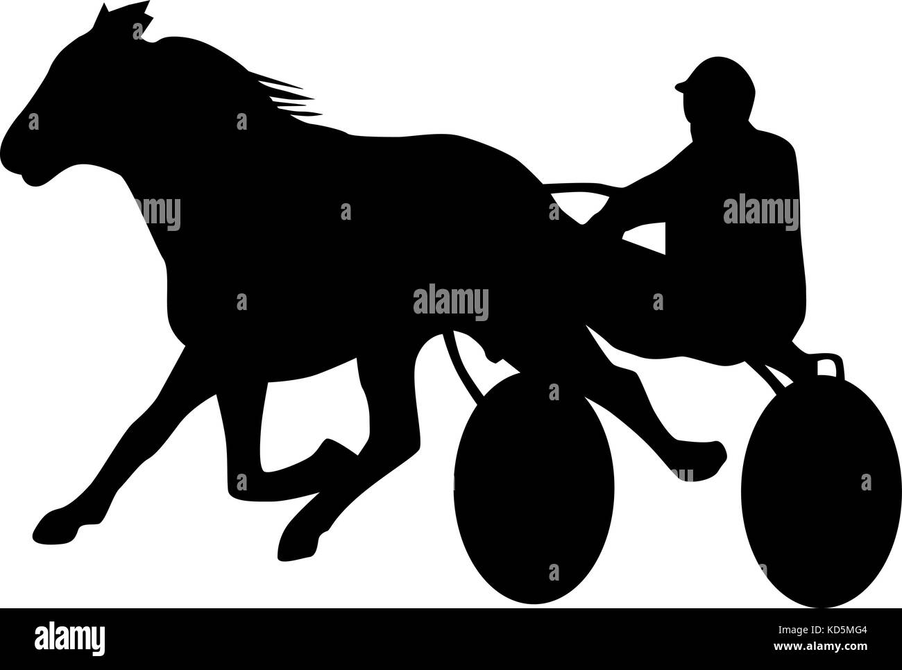 Mensch und Pferd silhouette Vektor Stock Vektor