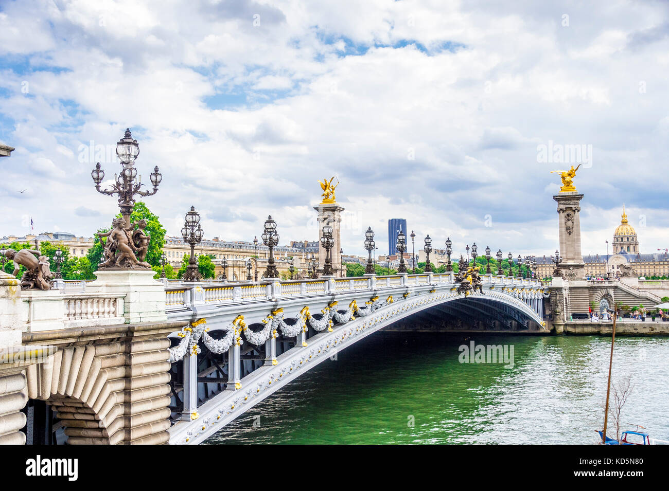 Der Pont Alexandre III in Paris, Frankreich Stockfoto