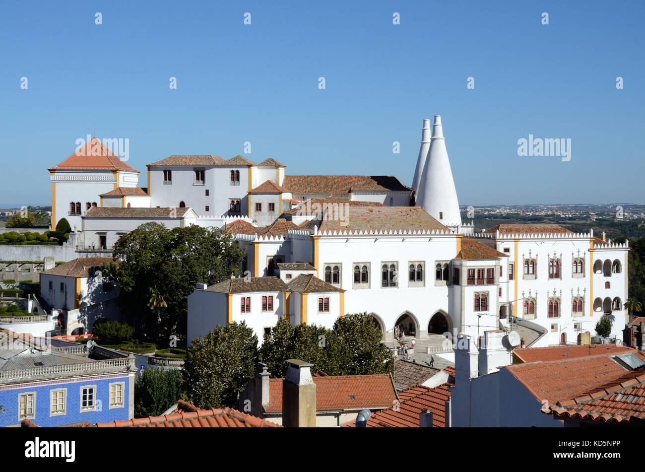 Sintra Nationalpalast oder Stadt Palast im Zentrum von Sintra Weltkulturerbe Portugal Stockfoto