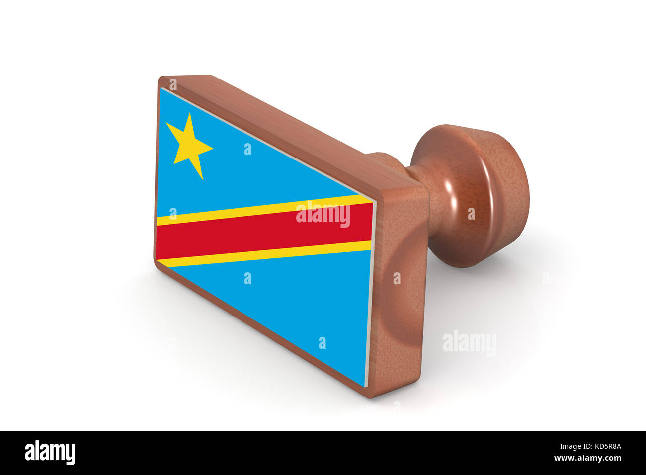 Holz Stempel mit der Demokratischen Republik Kongo Flagge Bild mit Hi-res gerenderte Grafiken, die für jede beliebige Grafik Design verwendet werden könnten. Stockfoto