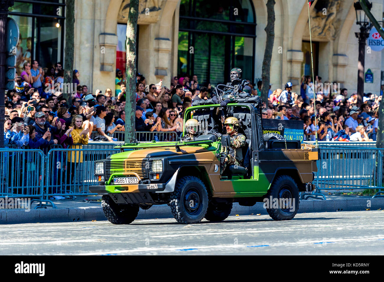 Französische Spezialeinheiten während der Parade zum Tag der Bastille Stockfoto