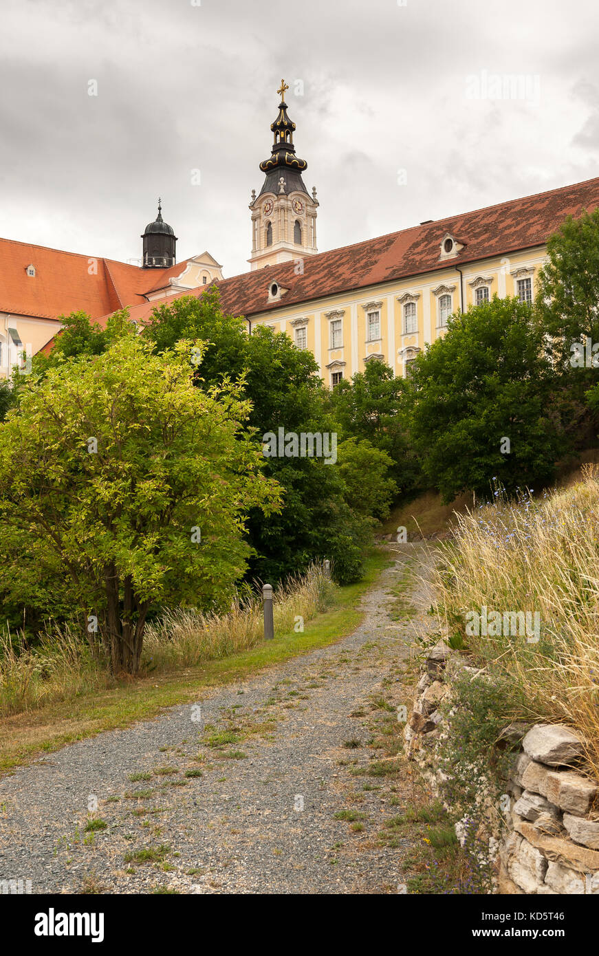 Panorama auf das Stift Altenburg von unten gesehen Stockfoto