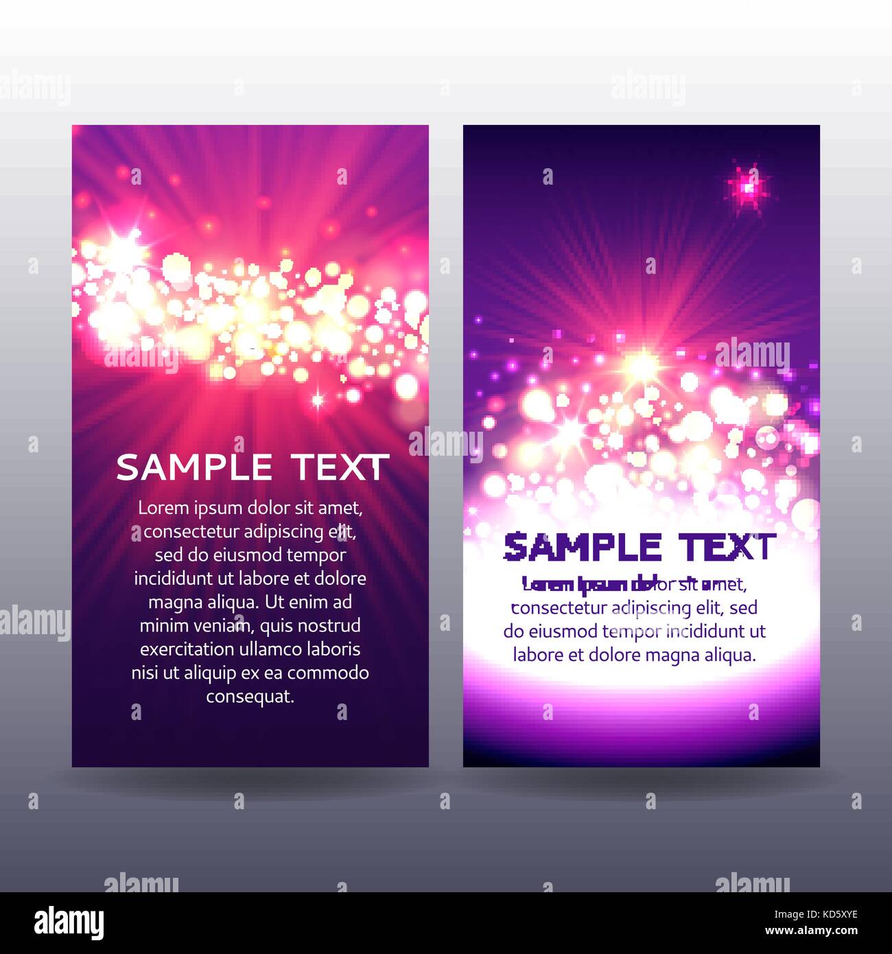 Bokeh Flyer violett Vorlagen Stock Vektor
