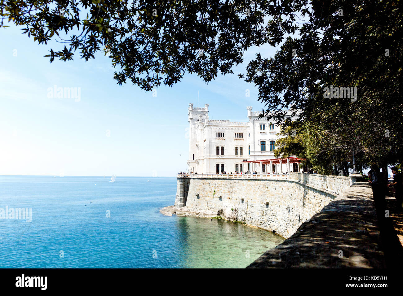 Schloss Miramare am Golf von Triest, Italien Stockfoto