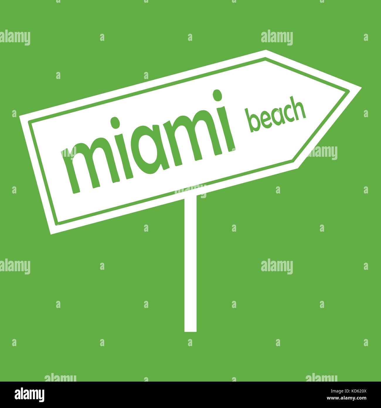 Miami Pfeil post Zeichen Symbol grün Stock Vektor
