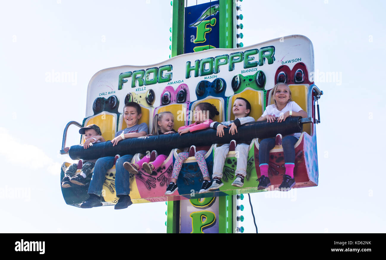The Frog Hopper - ein Kinderritt auf der Fryeburg Fair, Fryeburg, Maine Stockfoto