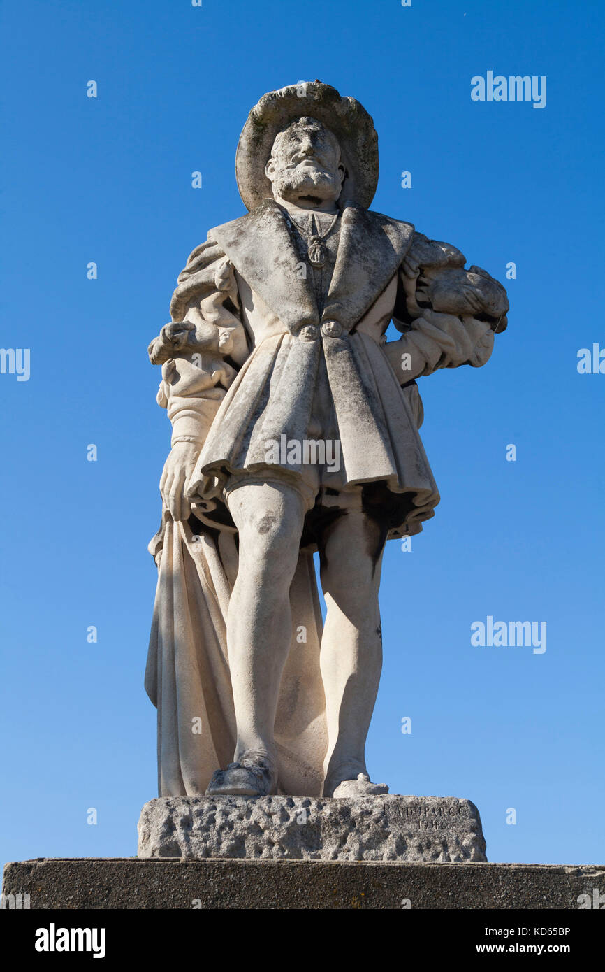 Le Havre (Frankreich): Statue von Franz I. von Frankreich, Gründer der Stadt (nicht für Postkarte Produktion verfügbar) Stockfoto