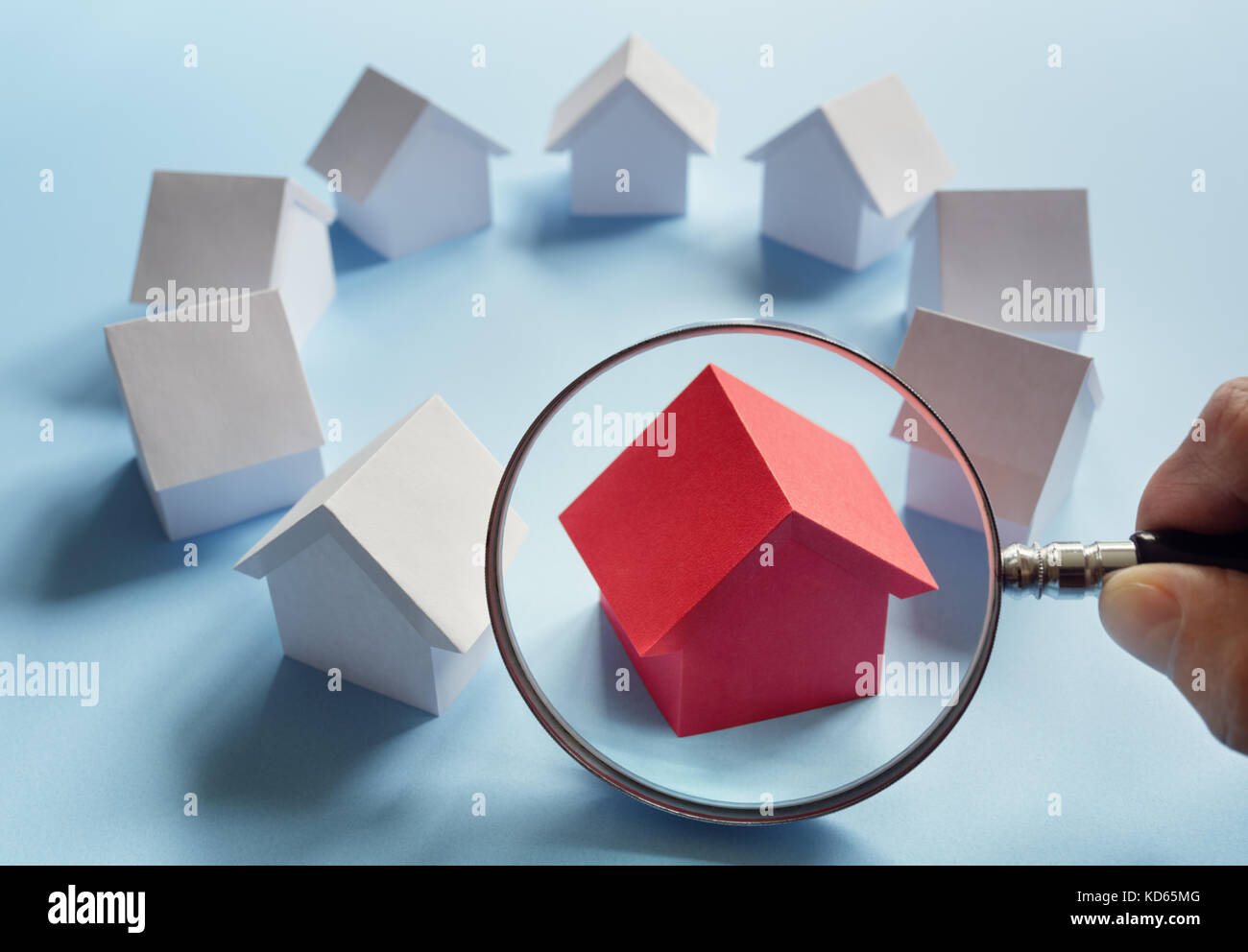 Die Wahl des richtigen Immobilien-, Haus- oder neues Zuhause Stockfoto