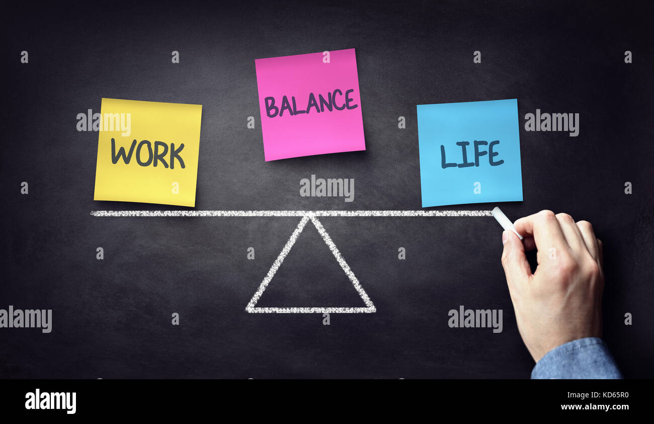 Work Life Balance Geschäft und Familie Wahl Stockfoto