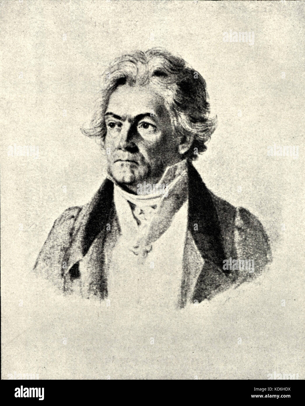 Porträt von Ludwig van Beethoven c. 1826. kreidezeichnung von Stefan Decker, um 1826. deutsche Komponist 1770-1827.