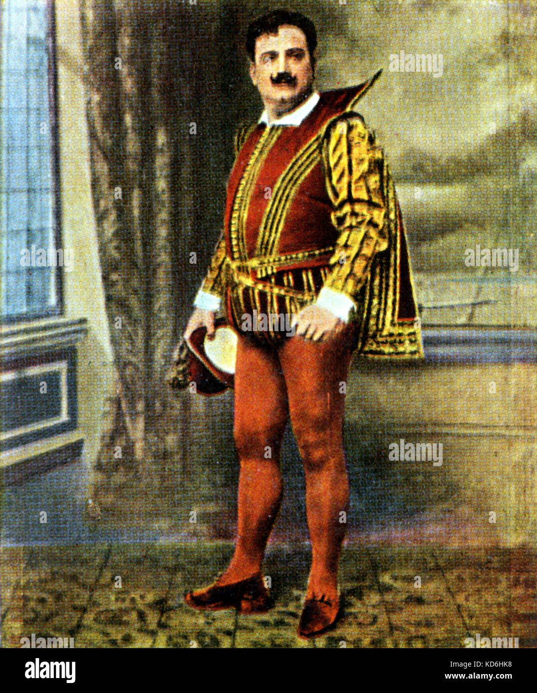 Enrico Caruso als Herzog in Verdis "Rigoletto". Eckstein Karte, nach einem Foto. Italienische Tenor, 1873-1921. Stockfoto