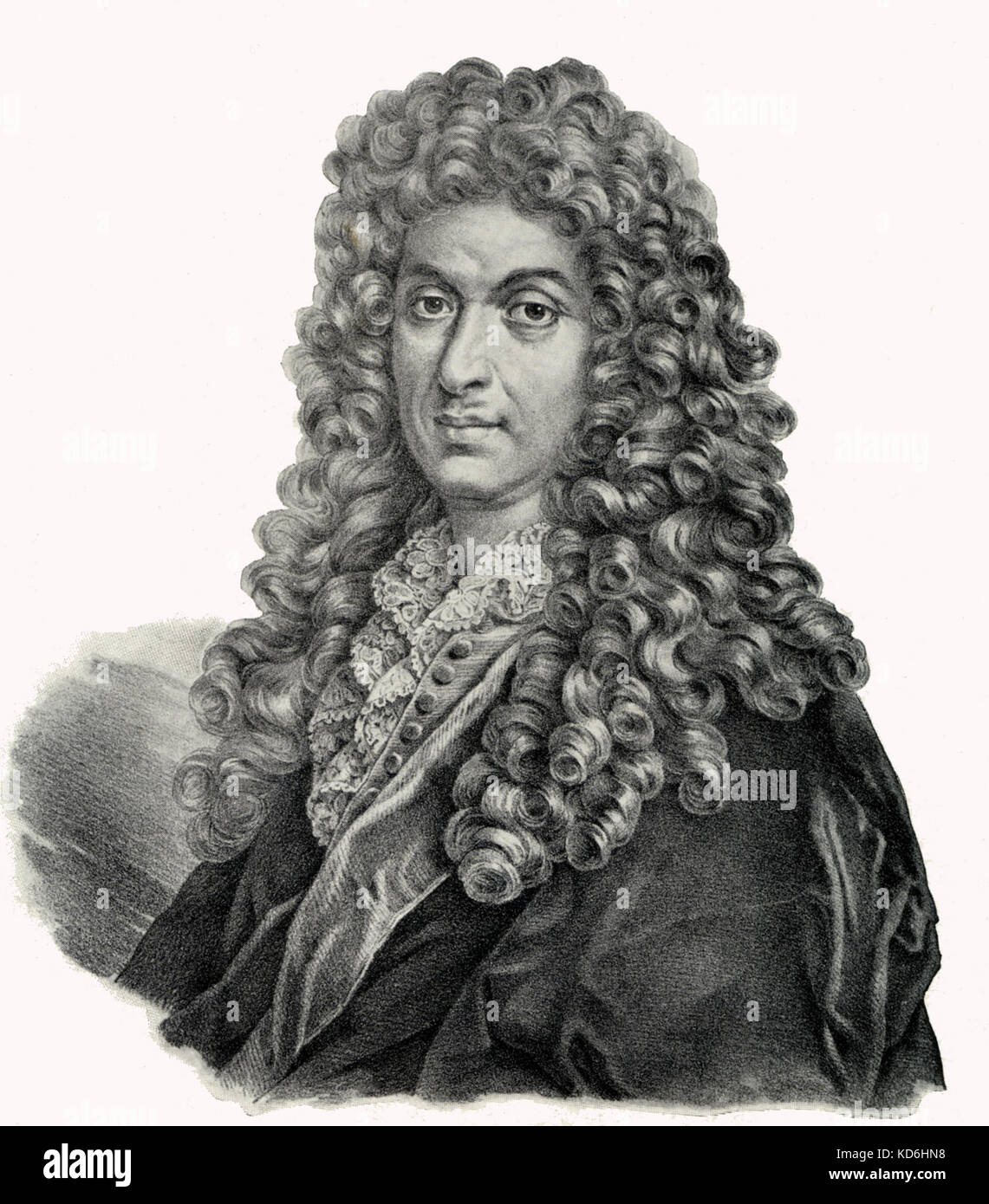 Jean Baptiste de Lully, Portrait. 'Grenzüb ergreifend e Komponist, 1632-1687. Stockfoto