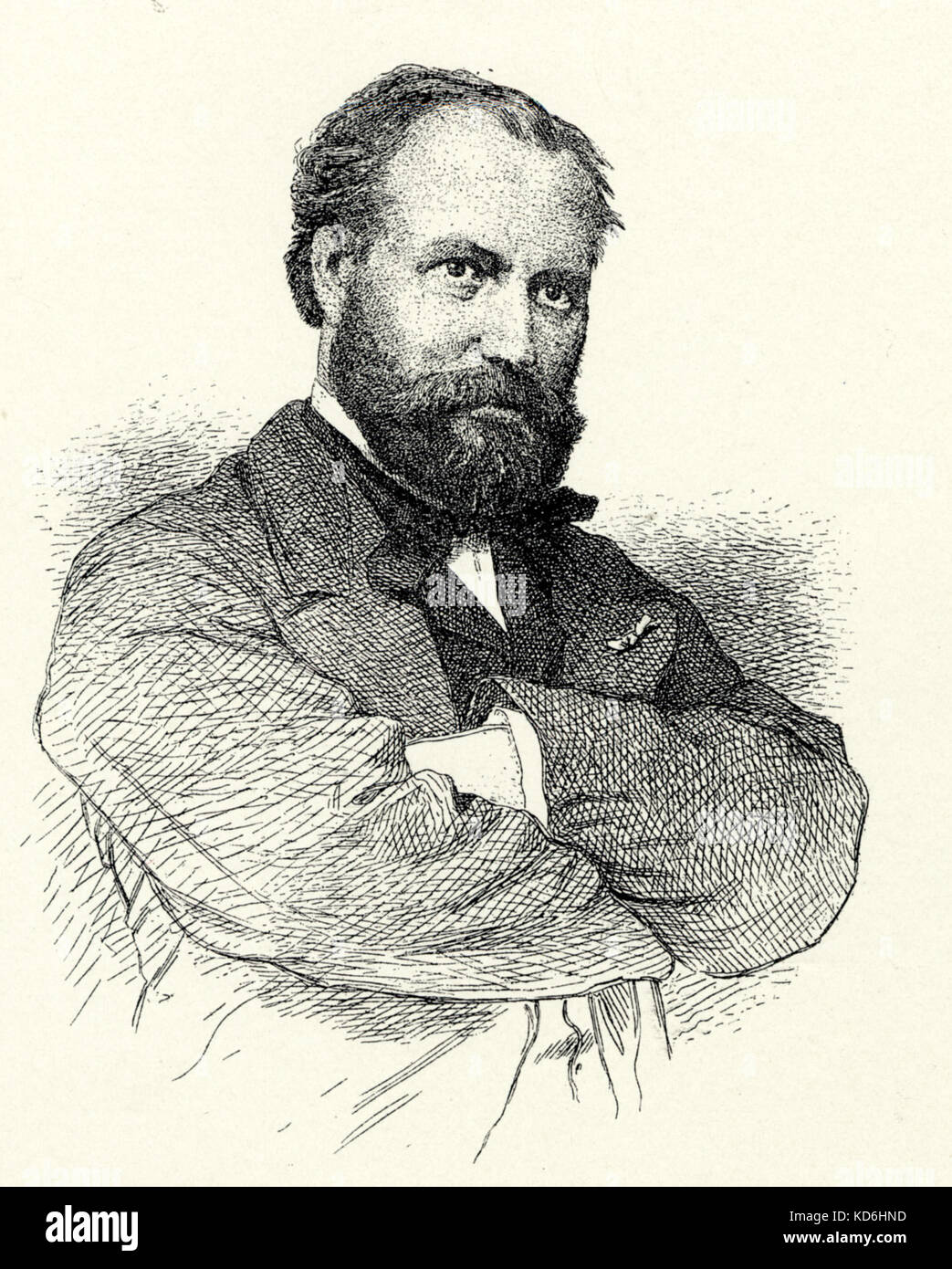 Charles Gounod, Porträt von ihm mit gekreuzten Armen. Der französische
