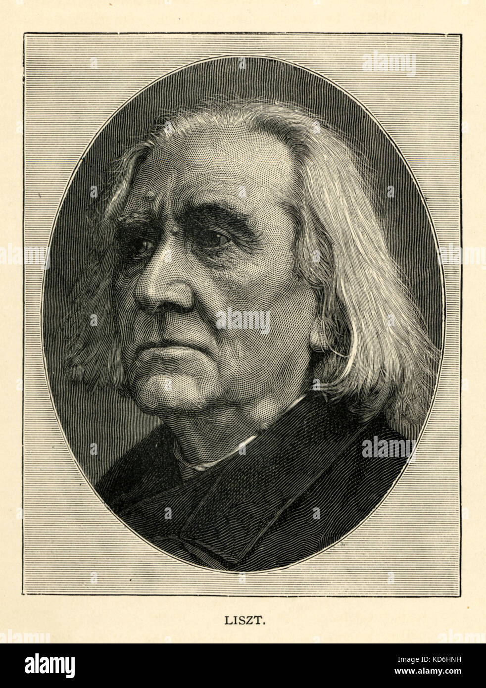 Franz Liszt, Portrait im Alter. Ungarische Pianist und Komponist. 22. Oktober 1811 - vom 31. Juli 1886. Stockfoto