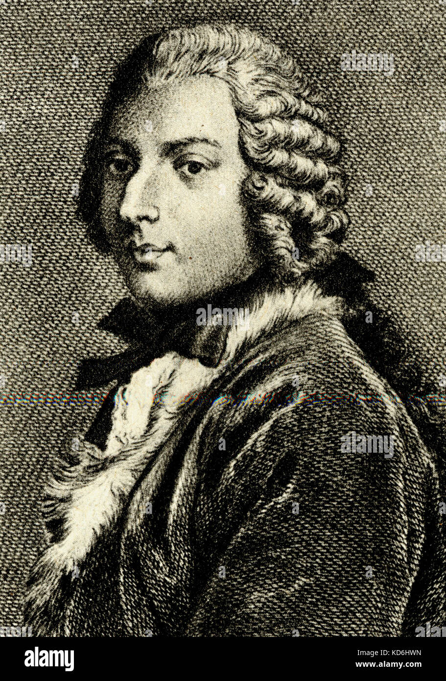 Francesco Algarotti, italienische Musiker und Gelehrten, b. 1712-1764. Storia della Musica, Zweiter Band, A. della Corte. Stockfoto