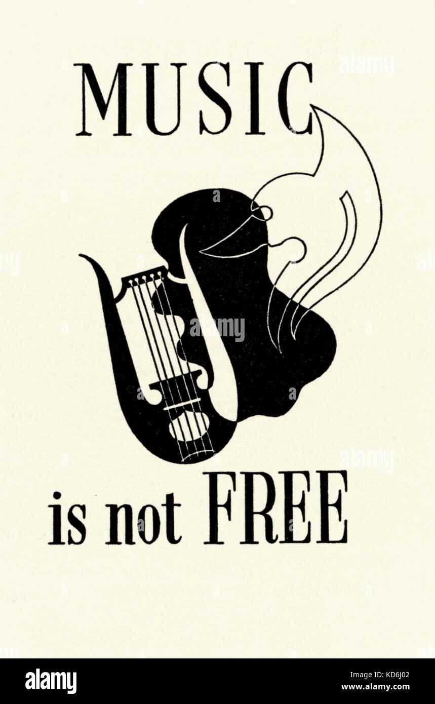 Eine Studierende der Musik Stiftungsfonds Merkblatt Werbung für die finanzielle Hilfe der Zukunft der britischen Musik zu sichern. Bild einer Leier auf der Vorderseite. Stockfoto