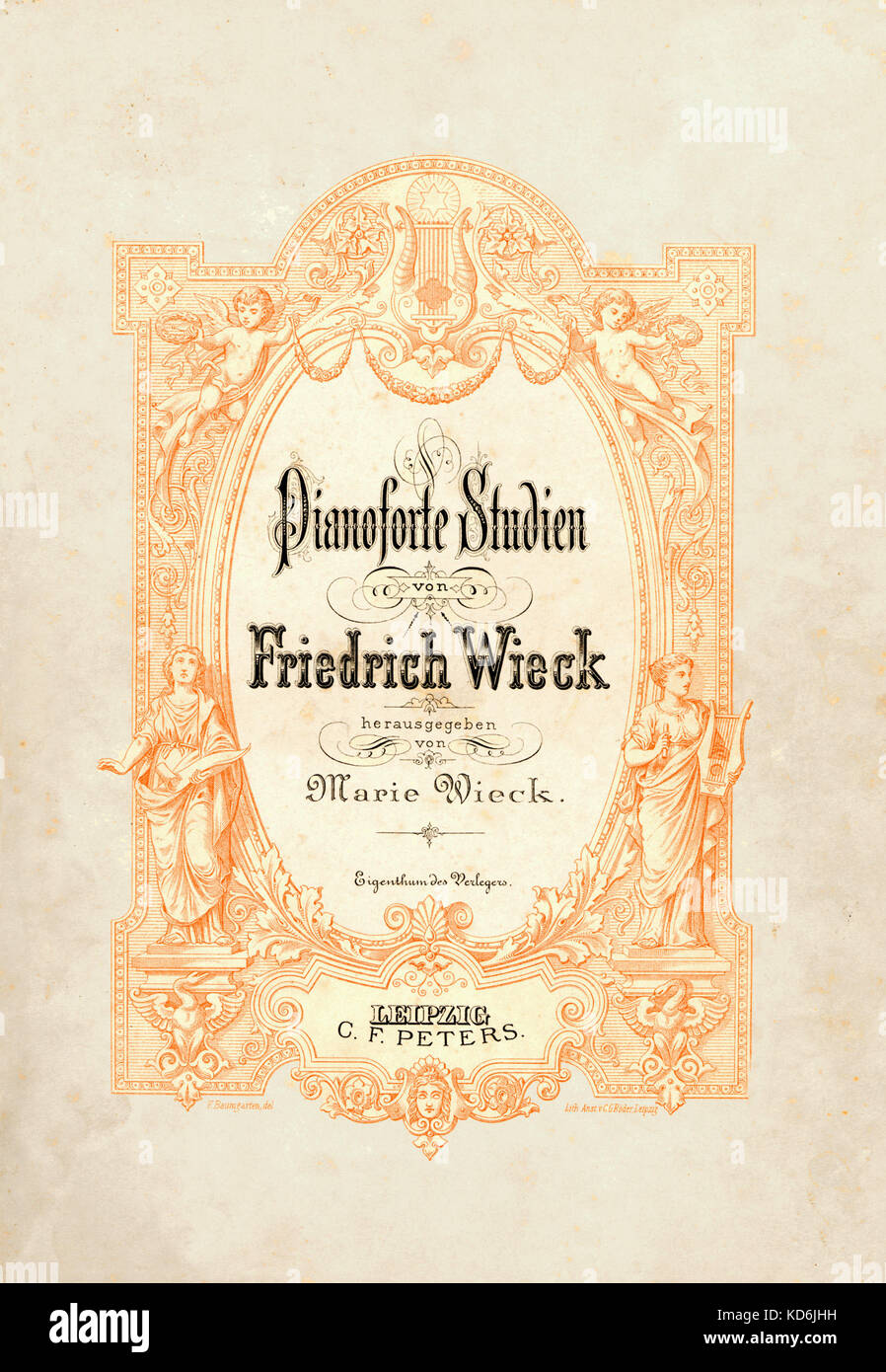Friedrich Wieck Klavierstudium, Score. Seiner Tochter Marie Wieck gewidmet. Deutsche Pianist, 1785-1873. Leipzig, C F Peters. Stockfoto