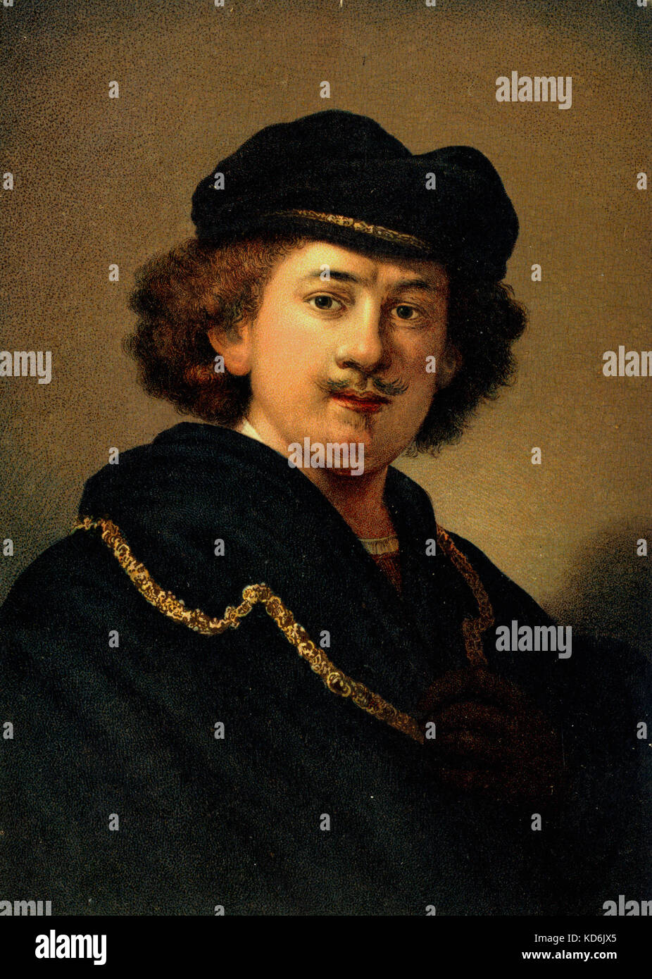 Rembrandt Selbstbildnis nach Rembrandt. Der niederländische Künstler, vom 15. Juli 1606 - vom 4. Oktober 1669 Stockfoto