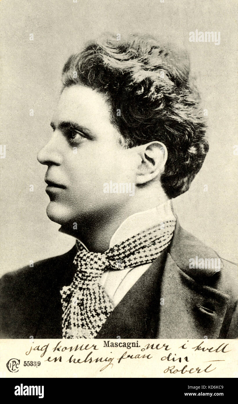 Pietro Mascagni, b) 7. Dezember 1863 - August 1945, italienischer Komponist und Dirigent. Stockfoto