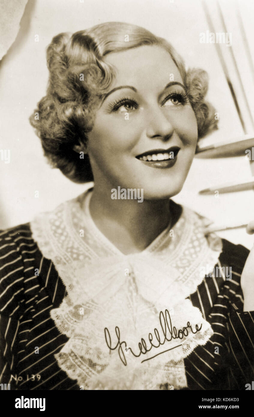 Grace Moore, US-amerikanische Sängerin und Schauspielerin, 5. Dezember 1901-26. Januar 1947. Sang bei der Metropolitan Opera, New York, bevor Sie eine Kinodebüt im Film. Unterzeichnet, autographierte Foto. Stockfoto