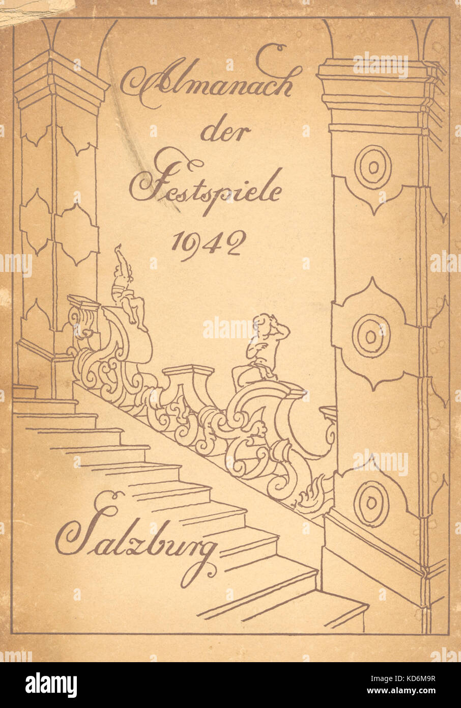 Jährliche Gedenkbuch für die Salzburger Festspiele, Österreich, 1942. "Almanach der Festspiele". Stockfoto