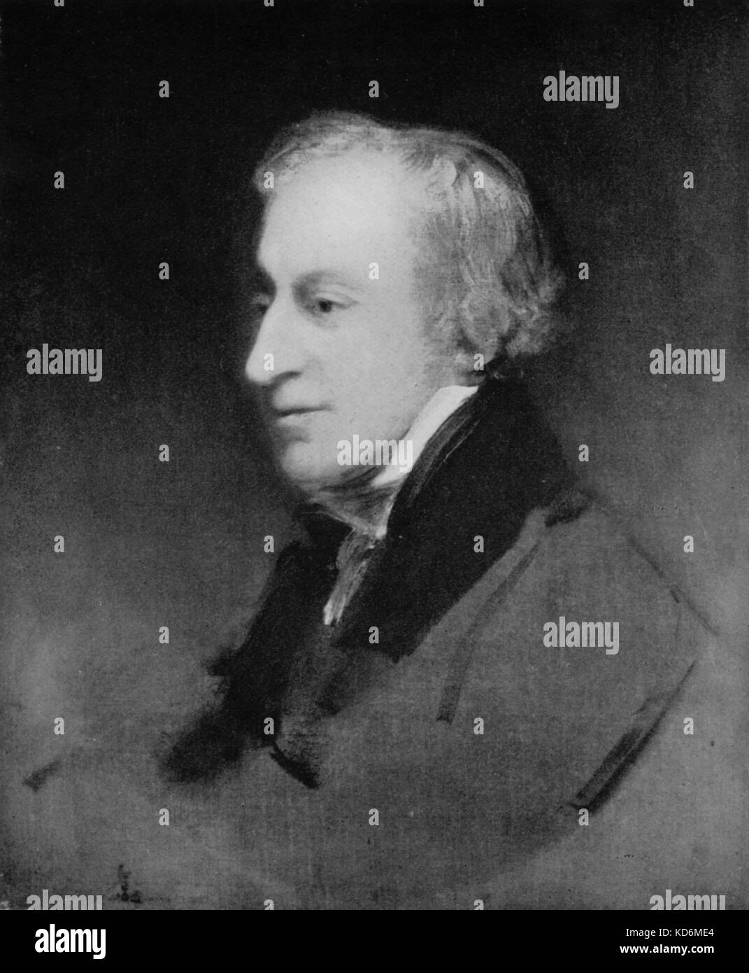 Samuel Wesley - Porträt von J.Jackson. Englischer Organist, Komponist und Dirigent. 24 Februar 1766 - 11. Oktober 1837. Stockfoto