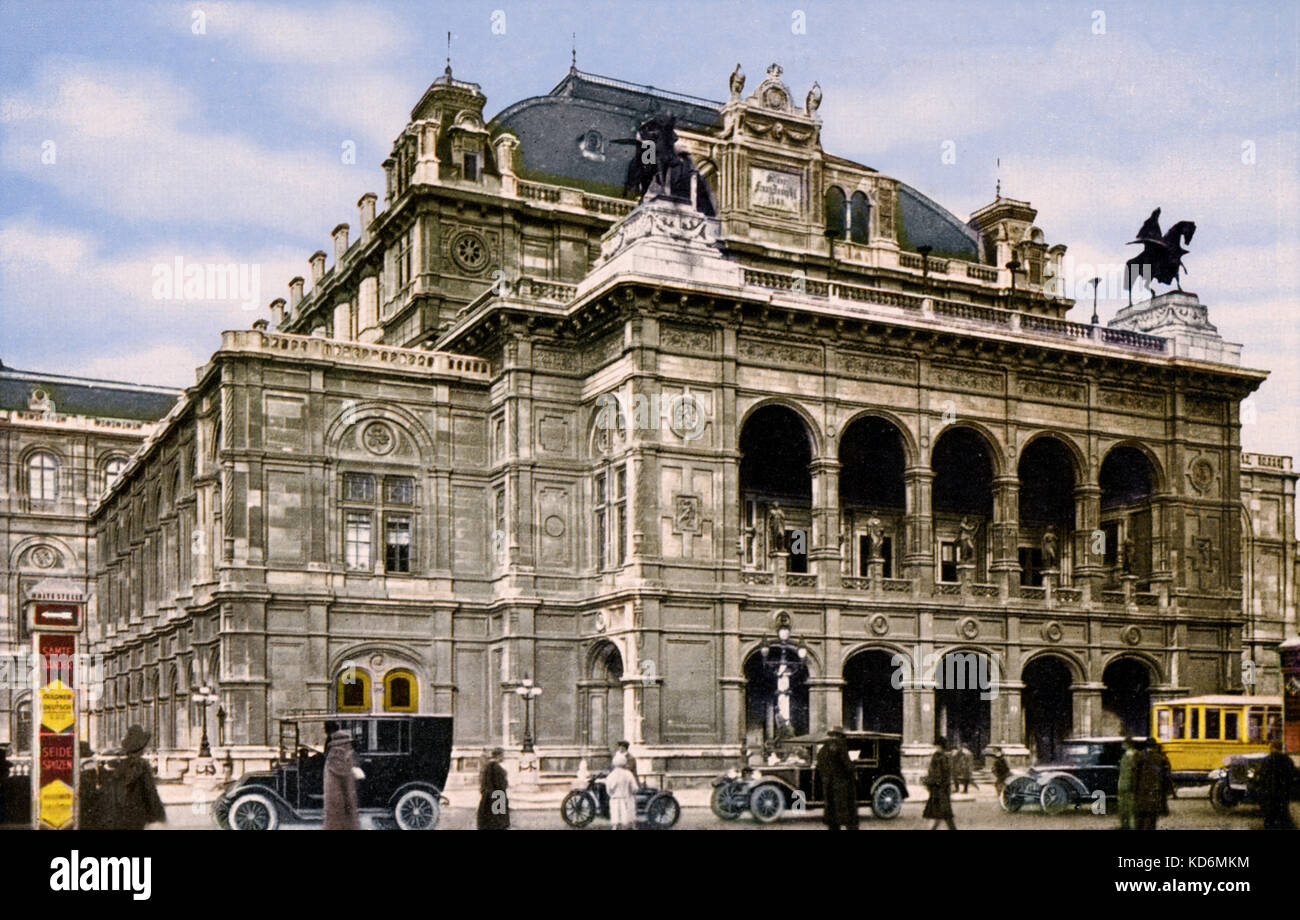 Wien. STAATSOPER/Wiener Staatsoper. Im Jahr 1869 eröffnet. Regisseure: C. Krauss (1929-1934) und Richard Strauss (gemeinsamer Direktor 1919 -). Postkarte. Stockfoto
