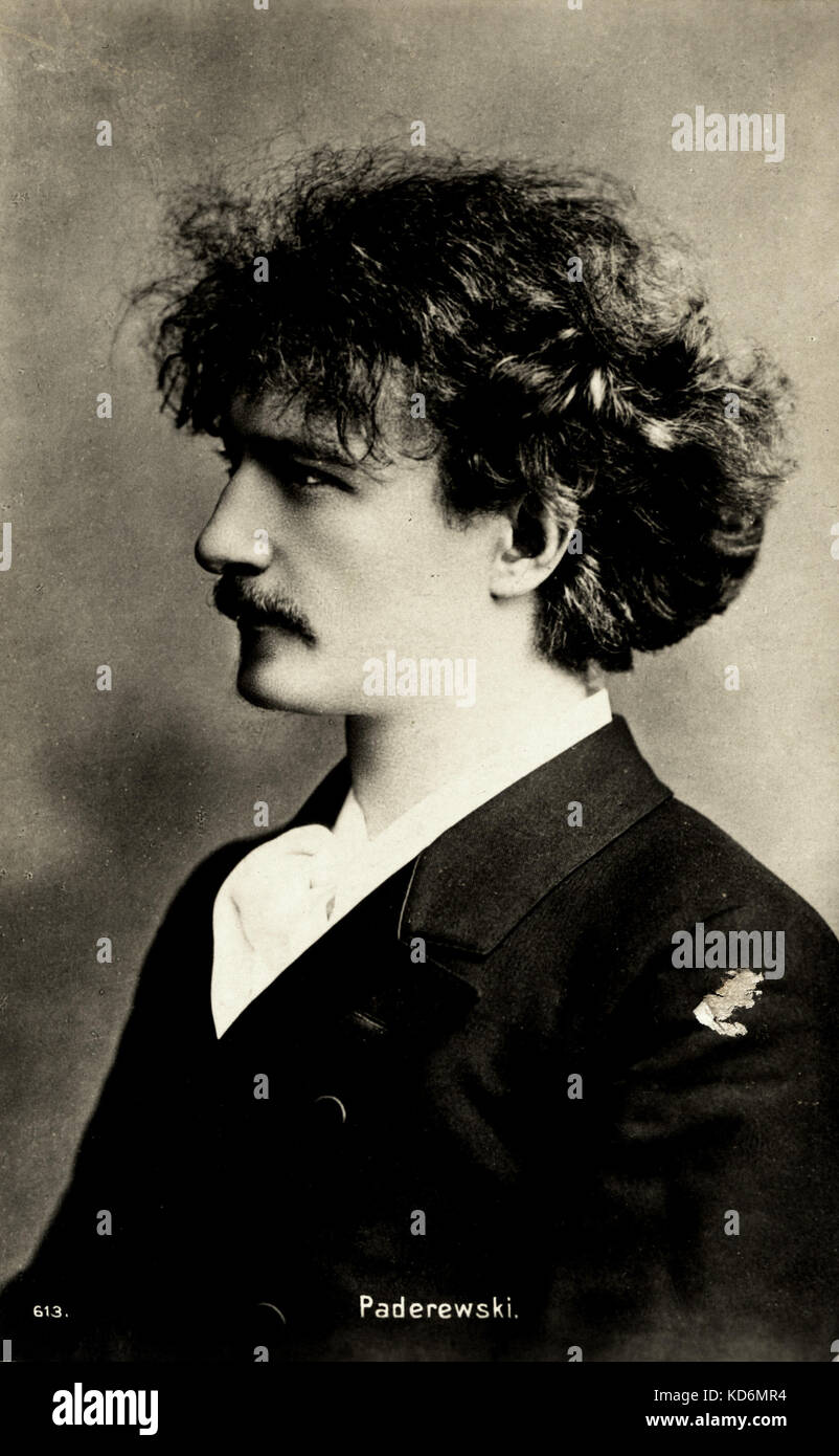 Ignacy Jan Paderewski, polnischer Pianist und Komponist, Porträt 1860-1941. Stockfoto