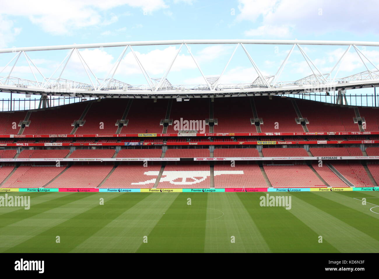 Emirates Stadium, London im August 2016, kurz vor der Eröffnung Arsenal 16/17 Liga Spiel Stockfoto