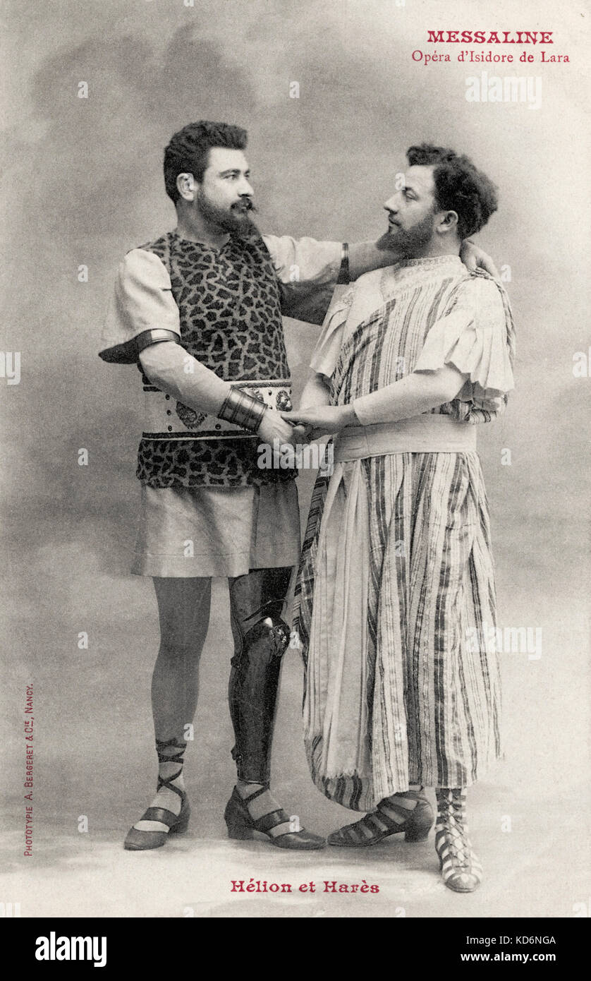 Helion und Hasen - Zeichen von 'Messaline" Oper von Isidore de Lara Stockfoto