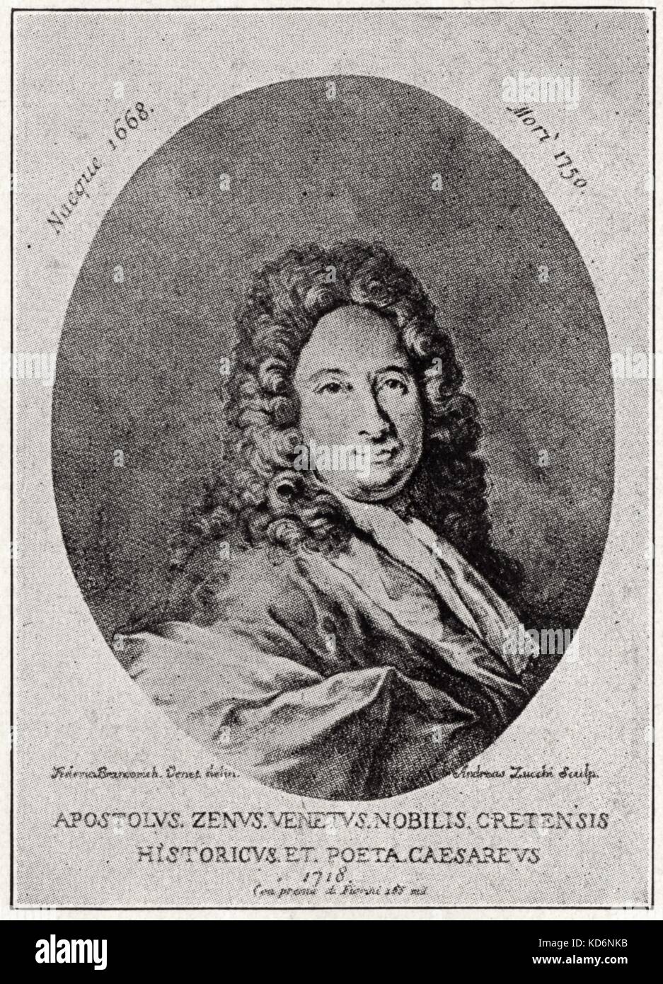 Apostolo Zeno-Portrait. Italienischer dichter und Librettist, 11. Dezember 1668 -, 11. November 1750 Stockfoto
